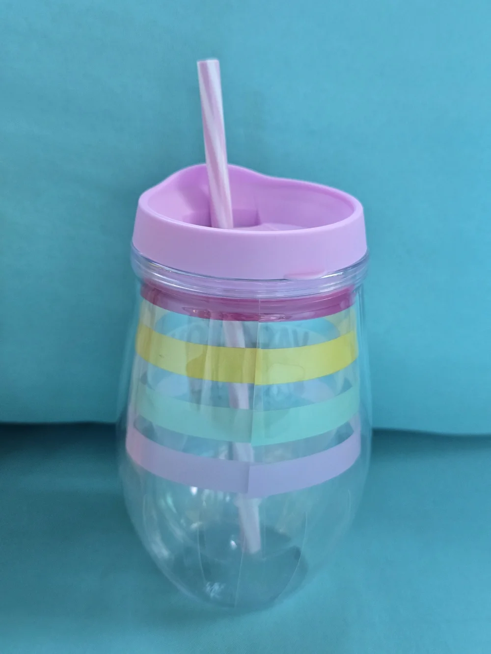 Spiral Party Straws & Pink Lid Vacation Tumbler